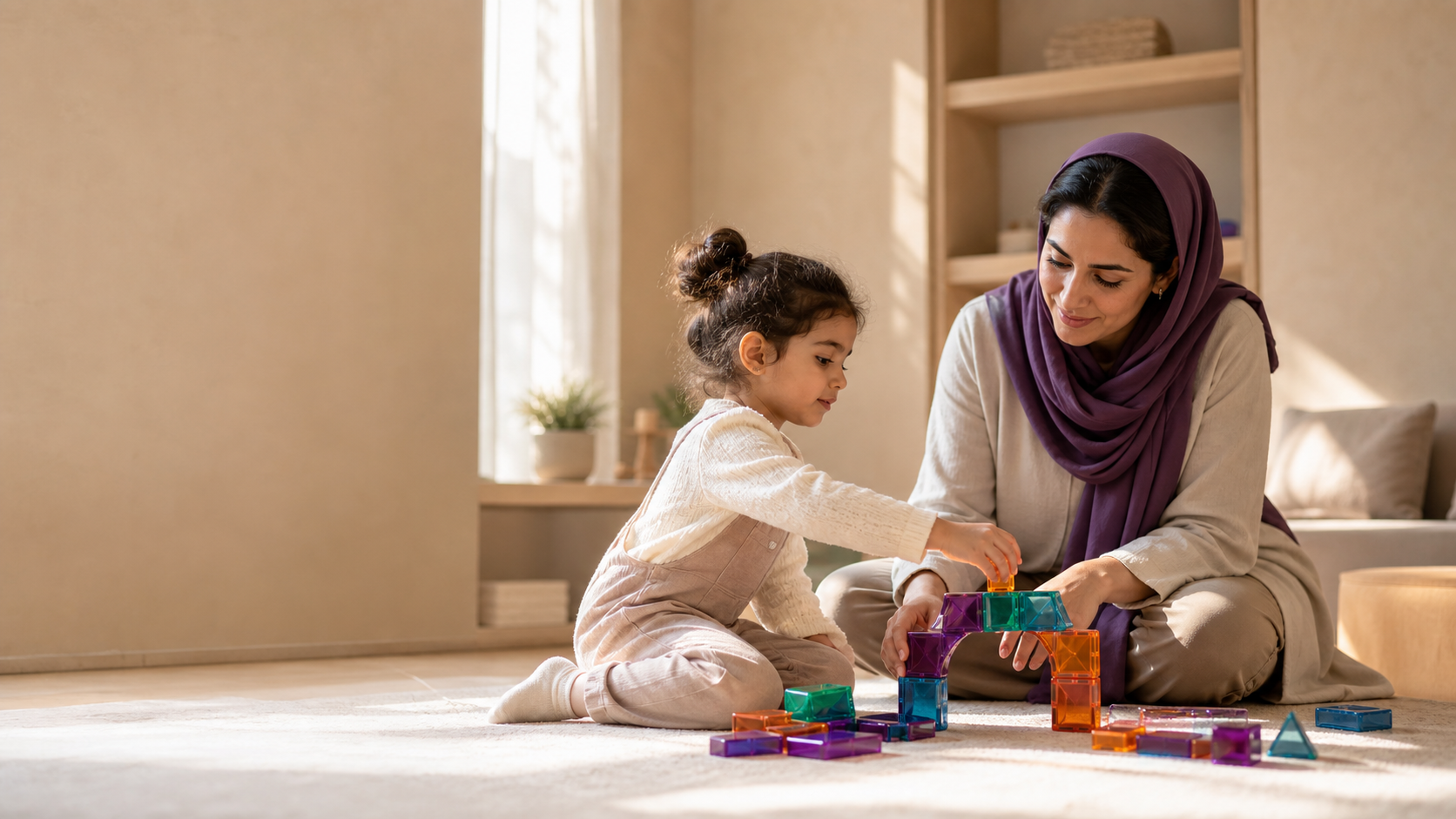 A child and therapist sharing a learning moment